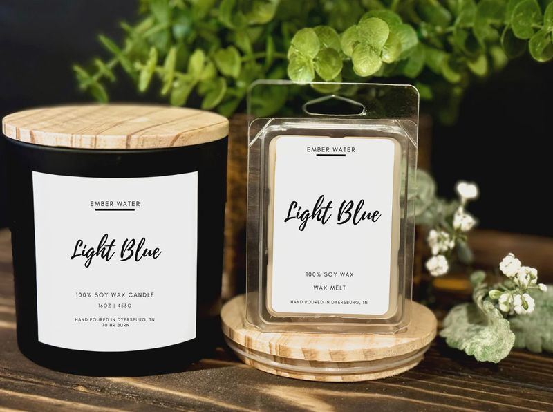 Light Blue 16 oz 100% Soy Candle