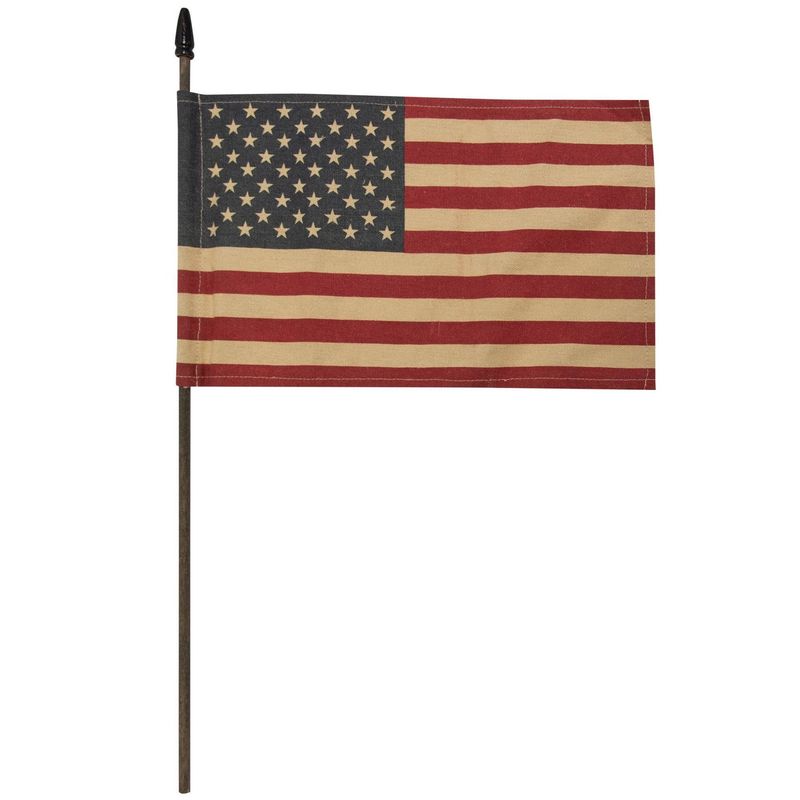 Teastained USA Flag Pick, 18" (10.5" x 6.75" flag)