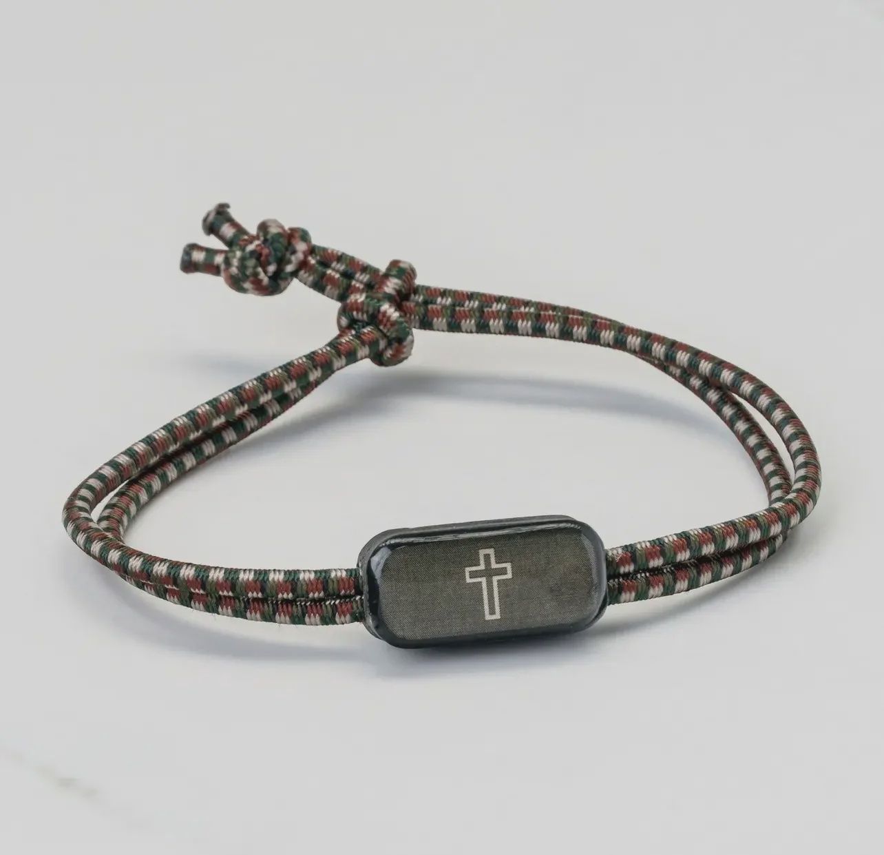 Tap To Pray Tactical Bracelet, Color: Camo Green &amp; Cross