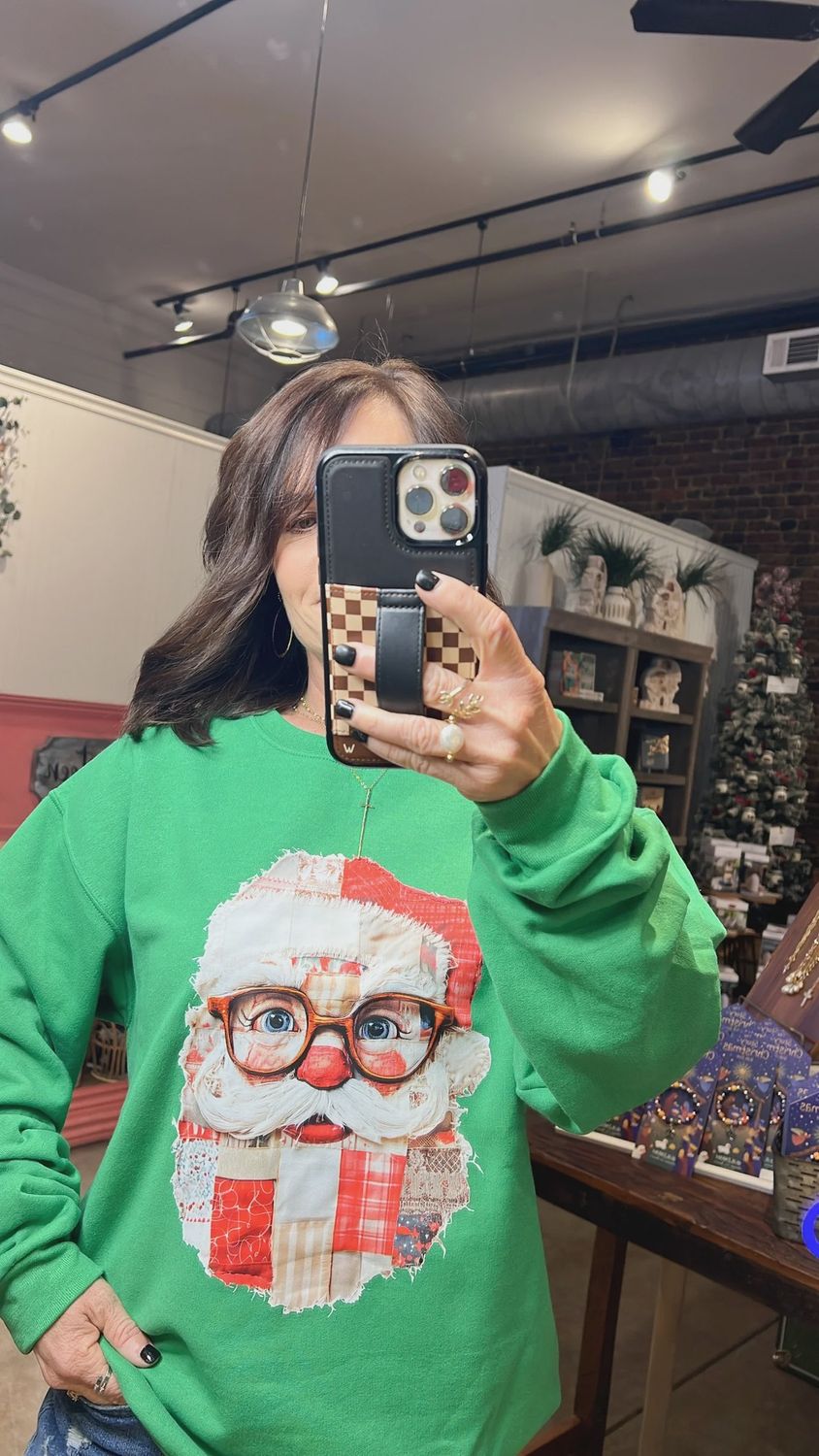 Patchwork Santa Sweatshirt