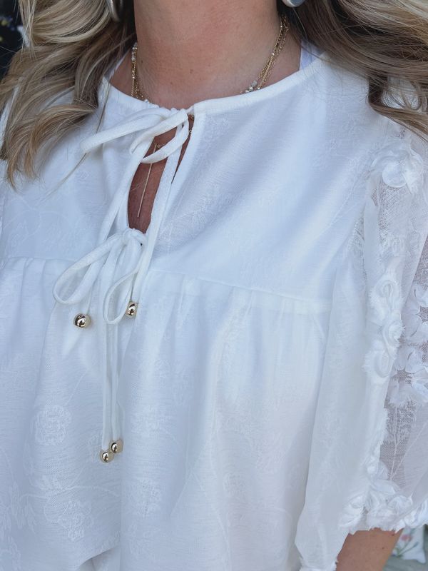 Embroidered Sheer Blouse