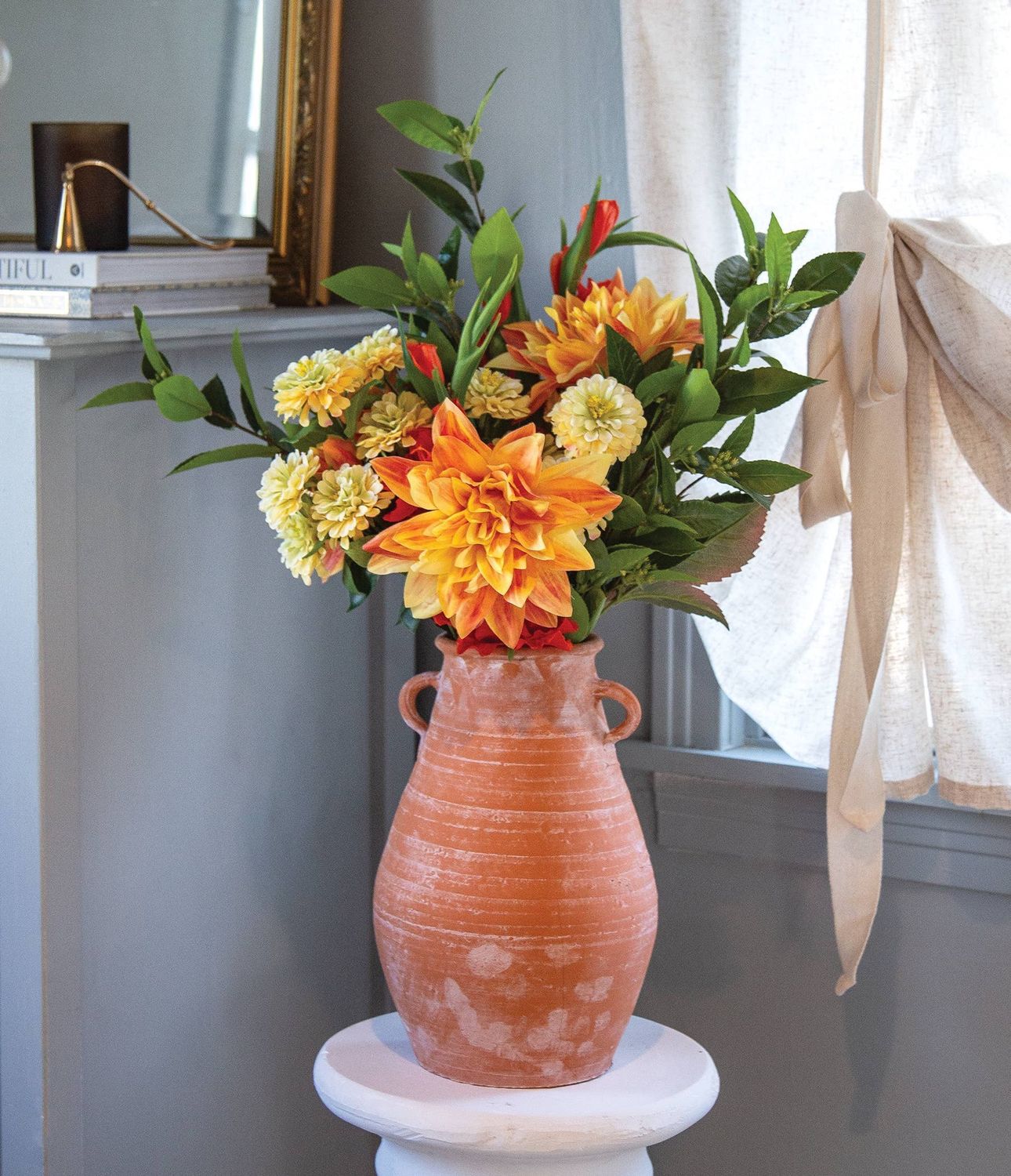 Yellow Zinnia Spray - 23.5"