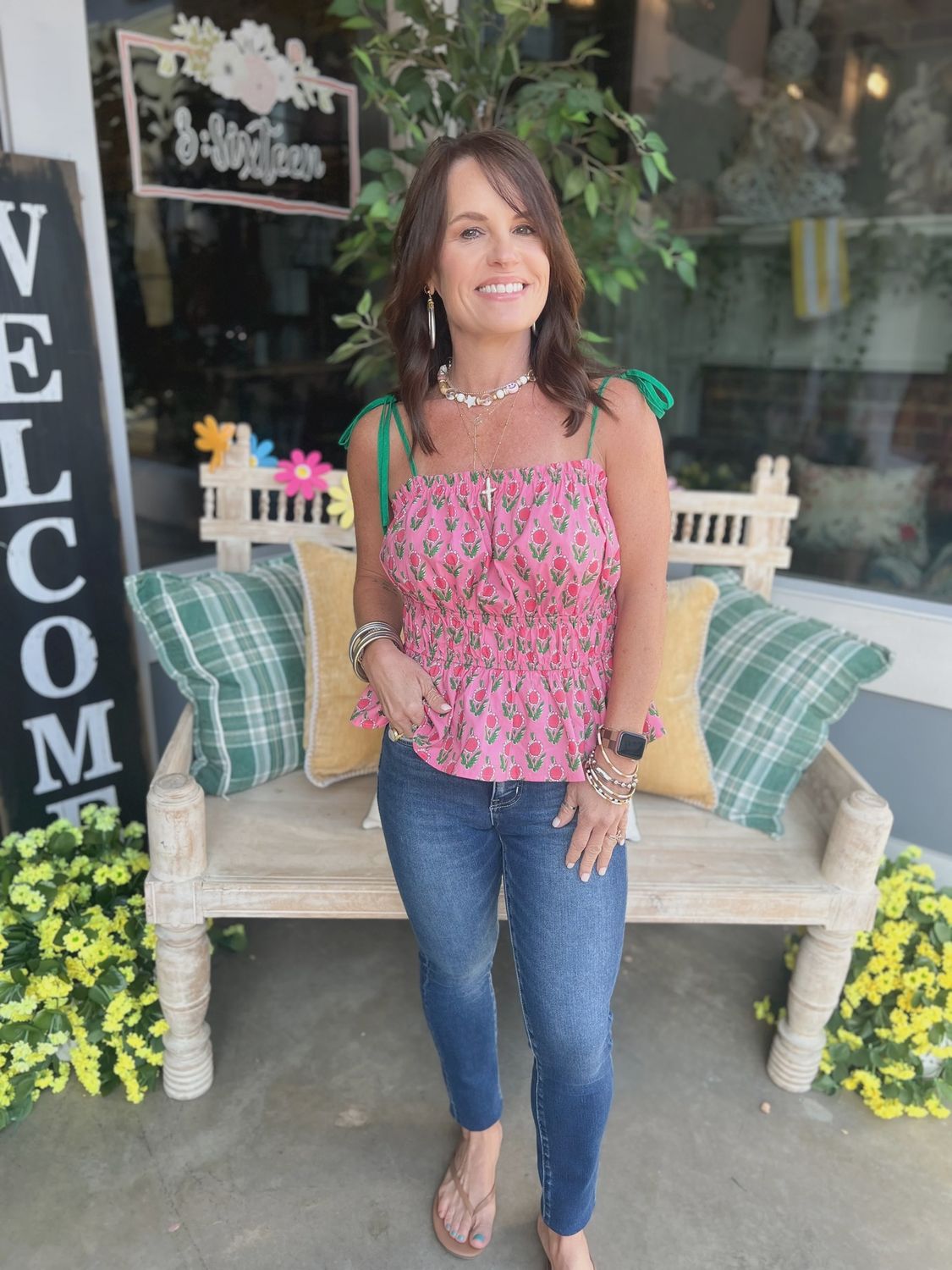 Floral Peplum Tank Top- FINAL SALE