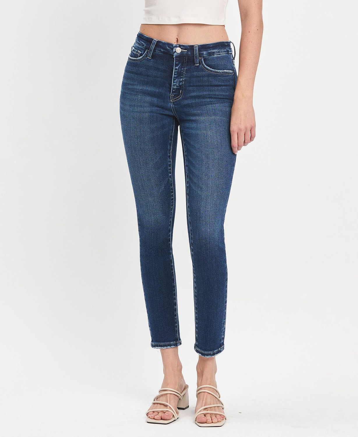 TUMMY CONTROL HIGH RISE SEAMLESS WB SKINNY JEANS, Color: EULOGIZE, Size: 0/24