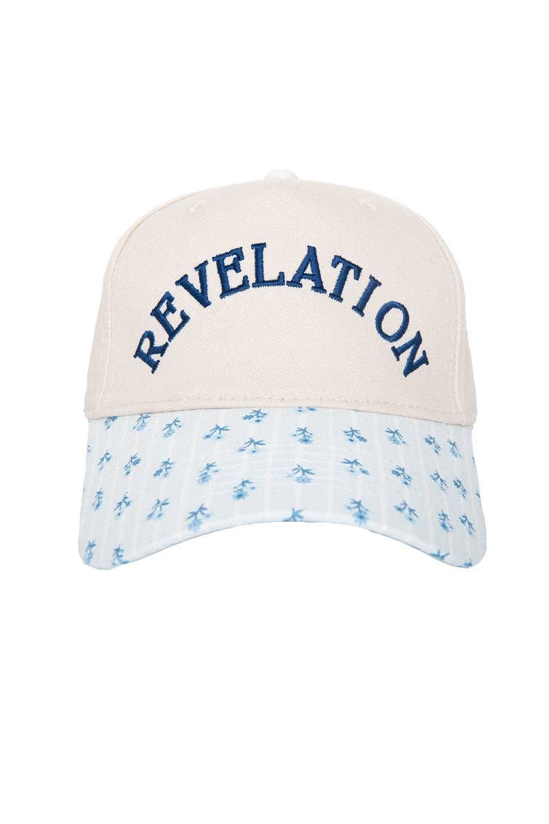 REVELATION Vintage Style Trucker Hat, Color: Light Blue Floral