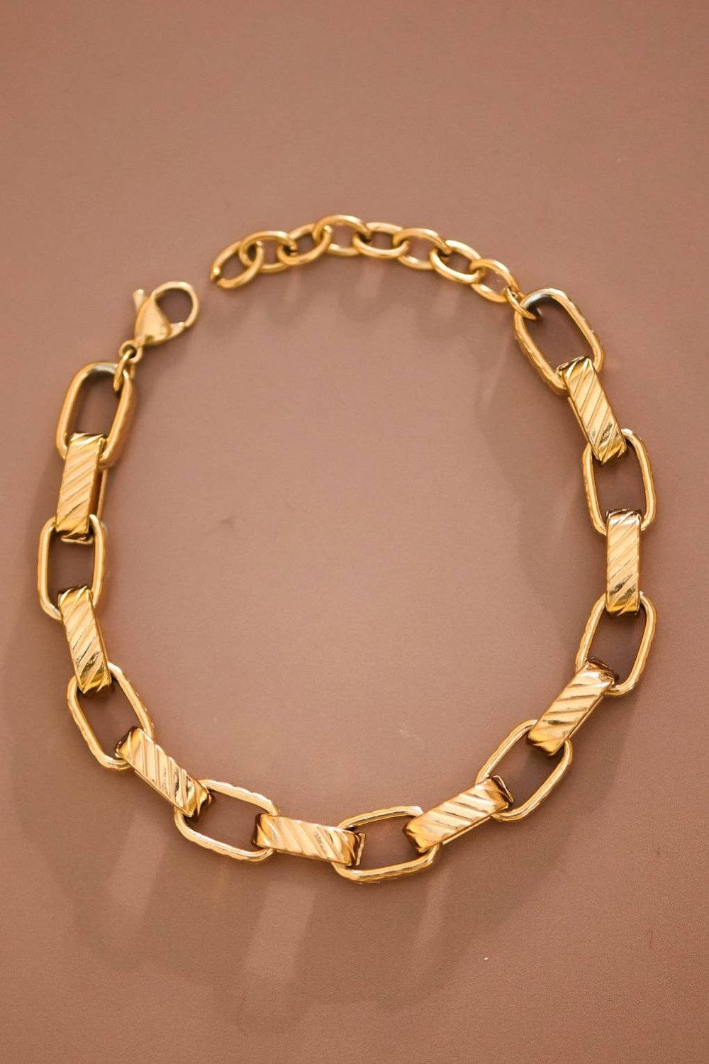 18K Gold Plated Waterproof Stainless Steel Chain Bracelet, Color: Gold