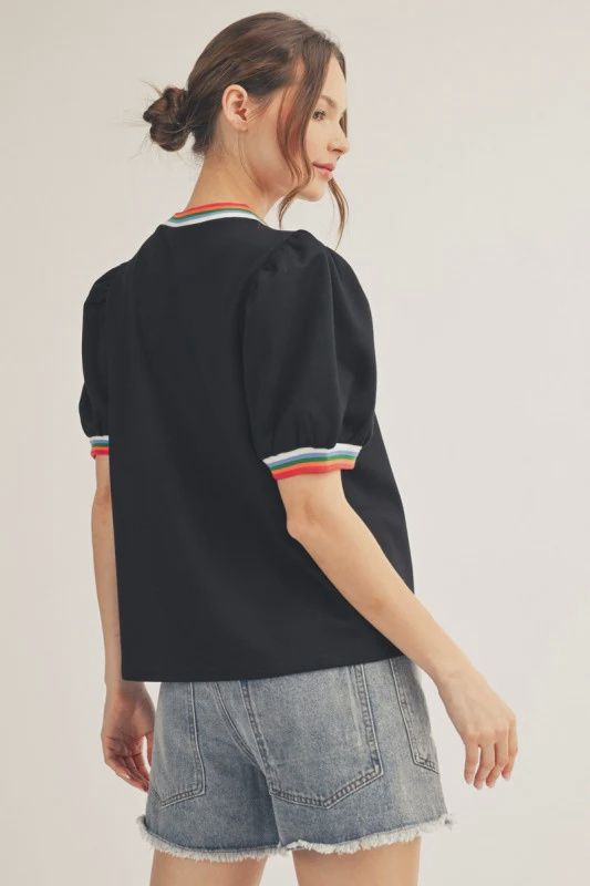 Color Rib Band Top