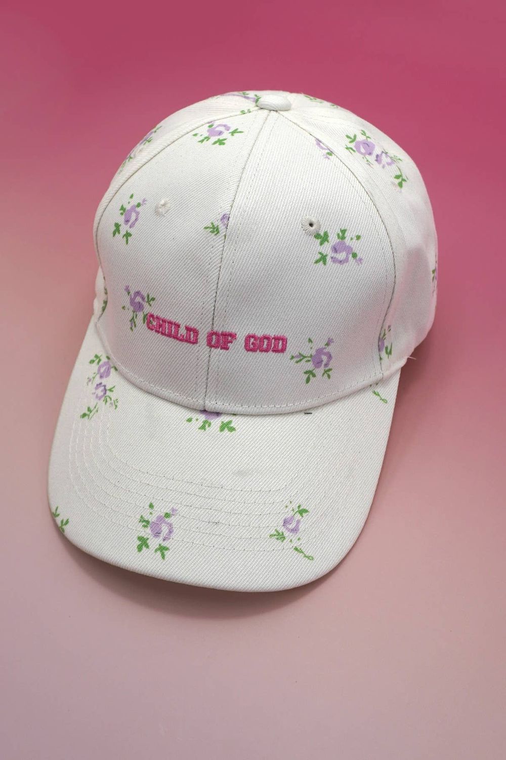 FLORAL CHILD OF GOD CASUAL BASEBALL CAP, Color: LAVENDER