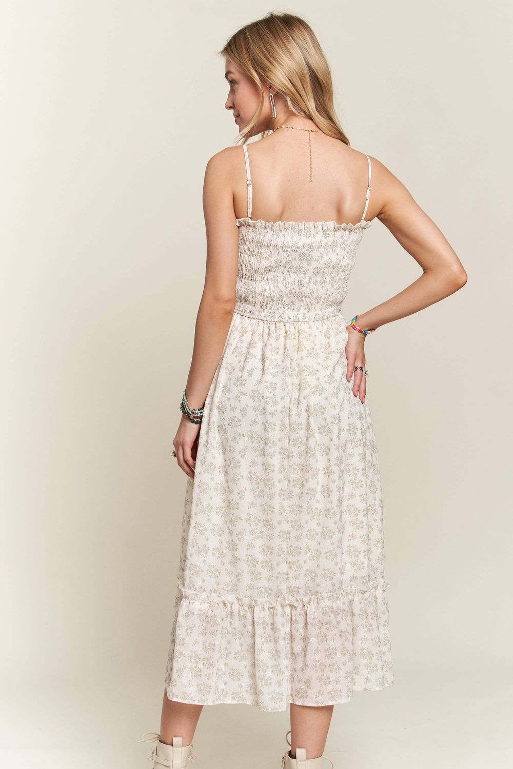 Ruffle Floral Midi Dress