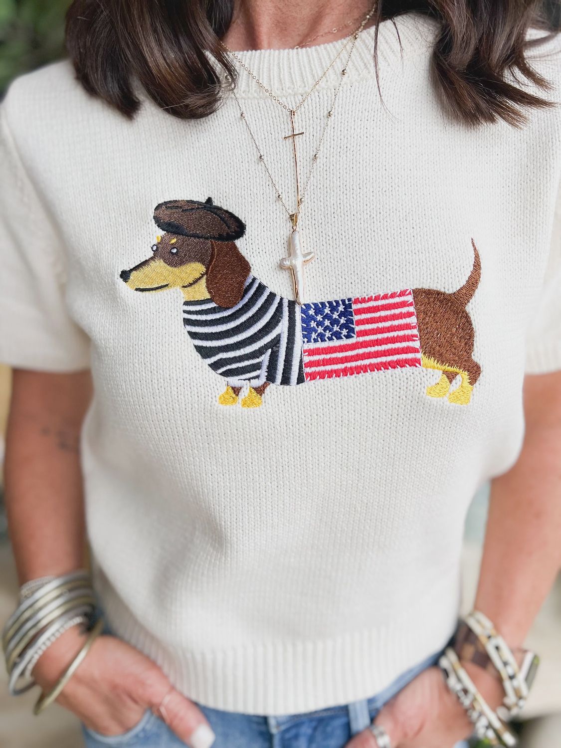 French Dachshund USA Sweater