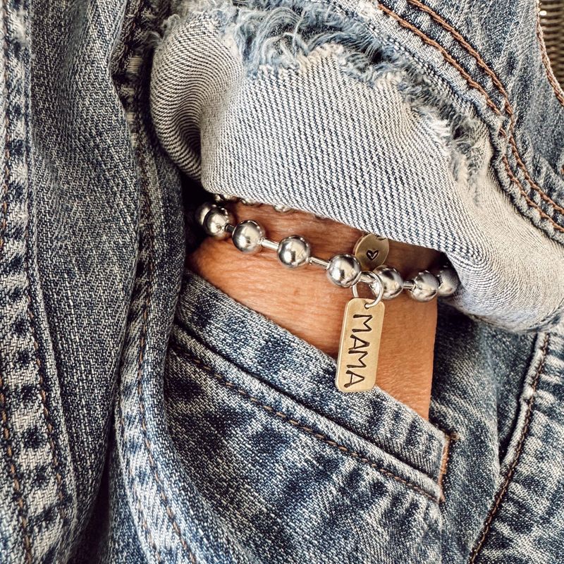 Hand Stamped Mama Tag Bracelet