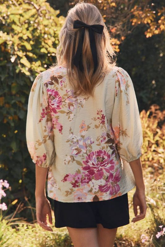 Sheer Floral Printed Blouse