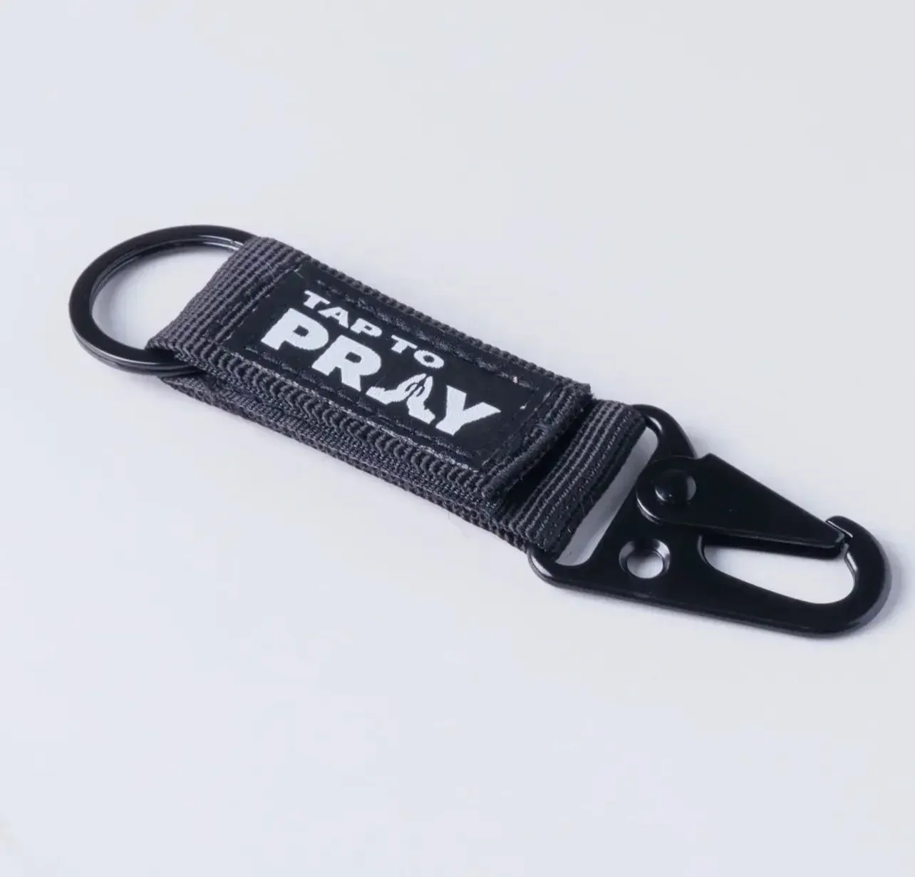 Tap To Pray Tactical Carabiner Keychain, Color: Black