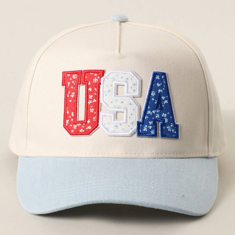 USA Letter Patch Denim Baseball Cap