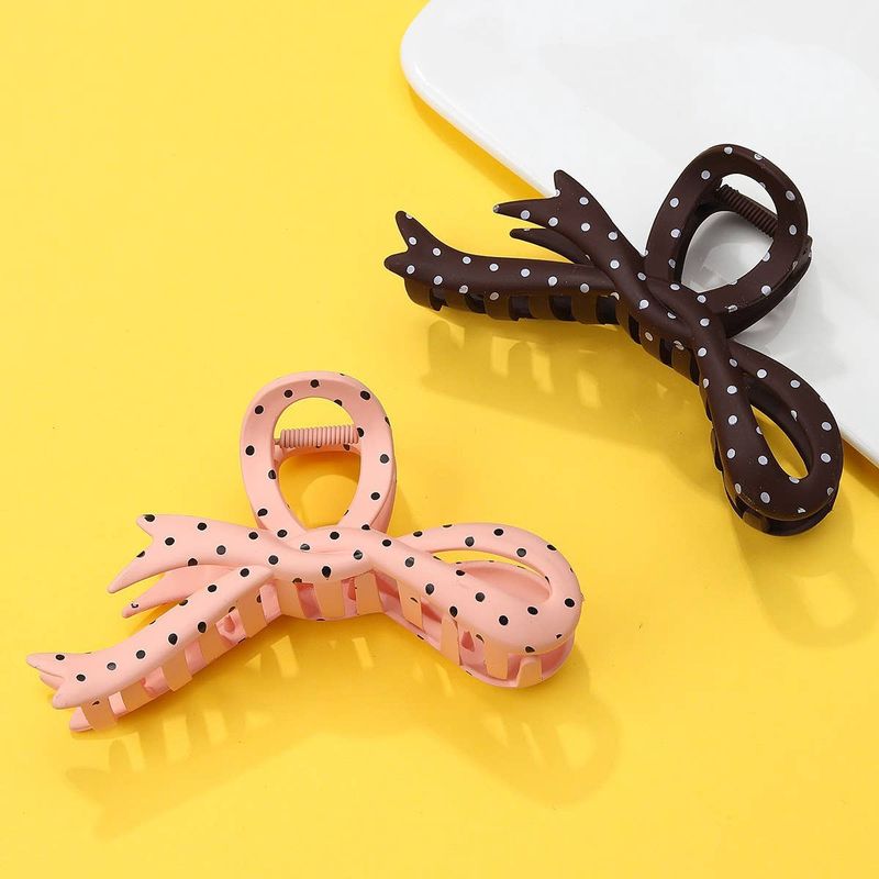 Oversized Polka Dot Bow Hair Claw Clip | 40H1066