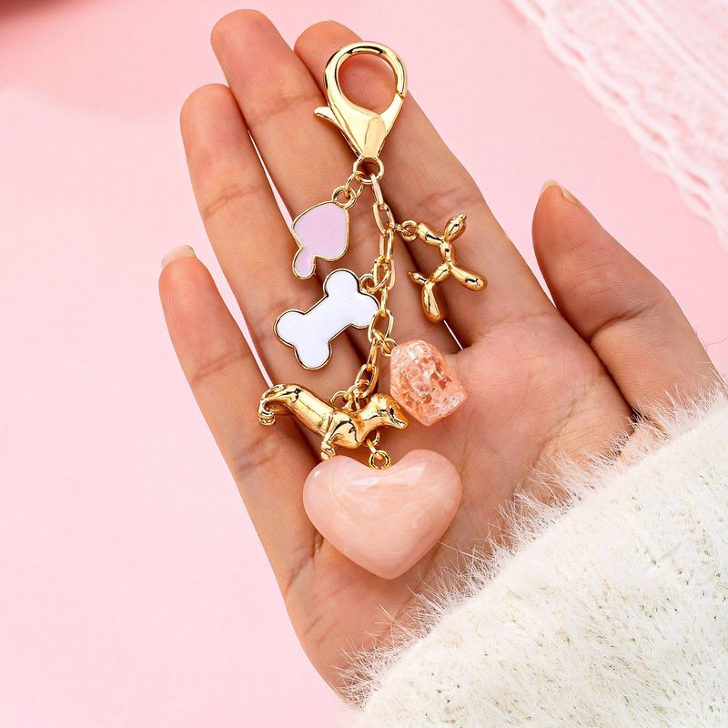 BAG CHARM-HEART DOG BONE