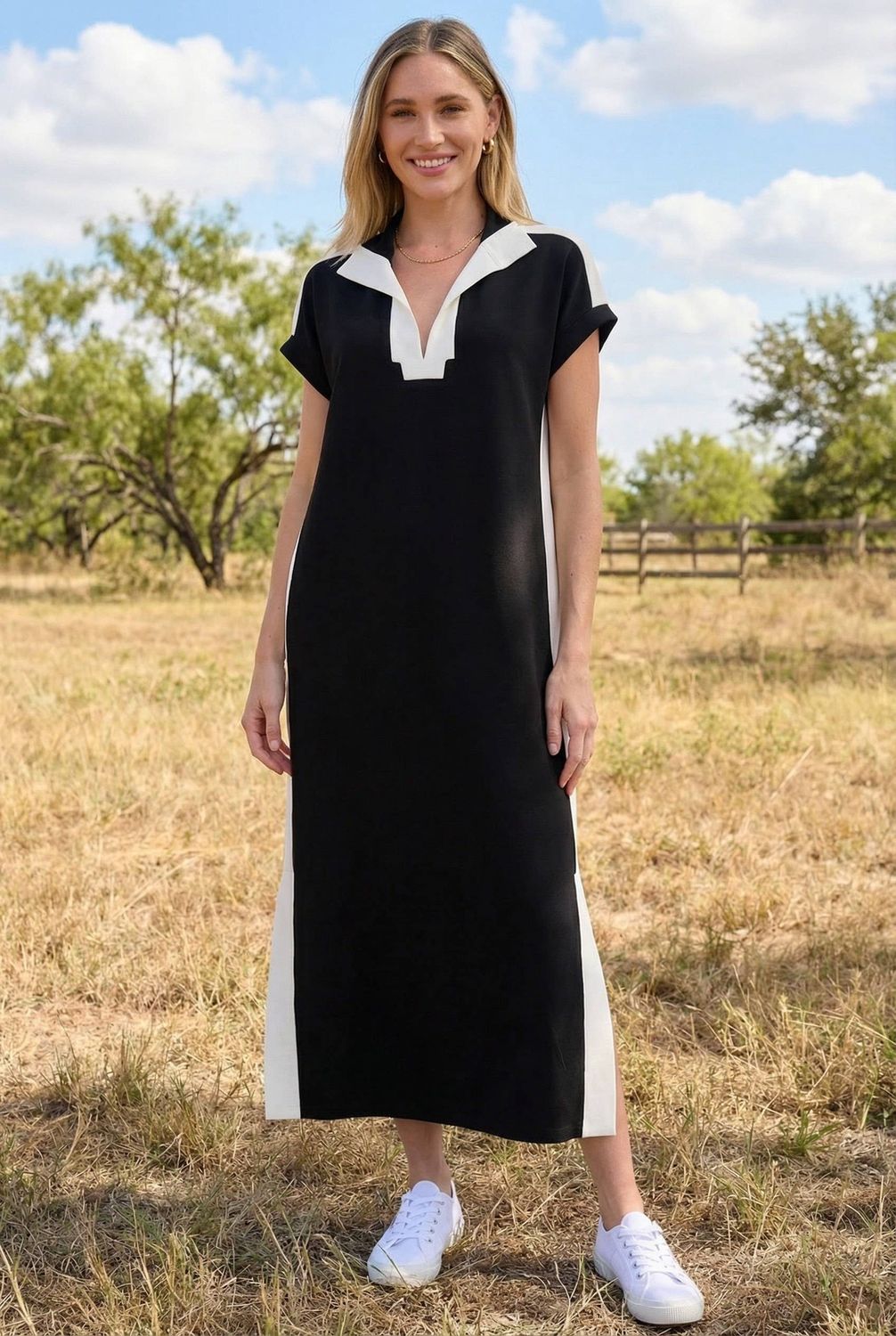 Color Blocked Scuba Dress 1