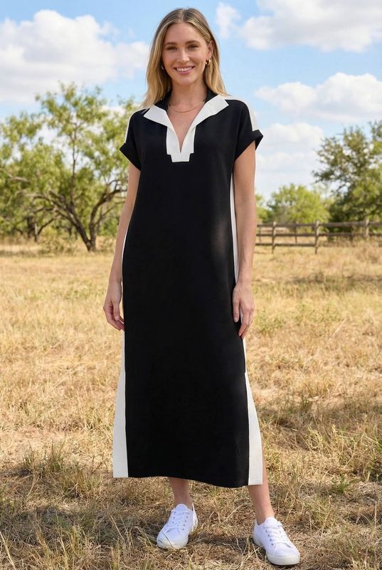 Color Blocked Scuba Dress 1