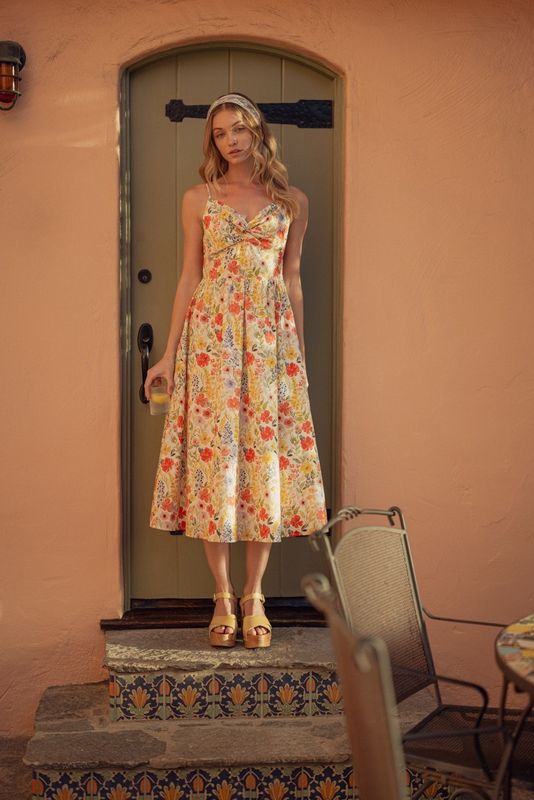 Lovely Floral Midi Dress