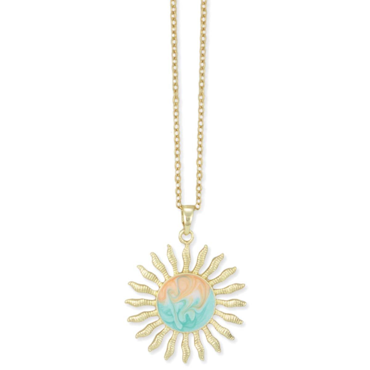 Beach Days Gold Enamel Sun Necklace