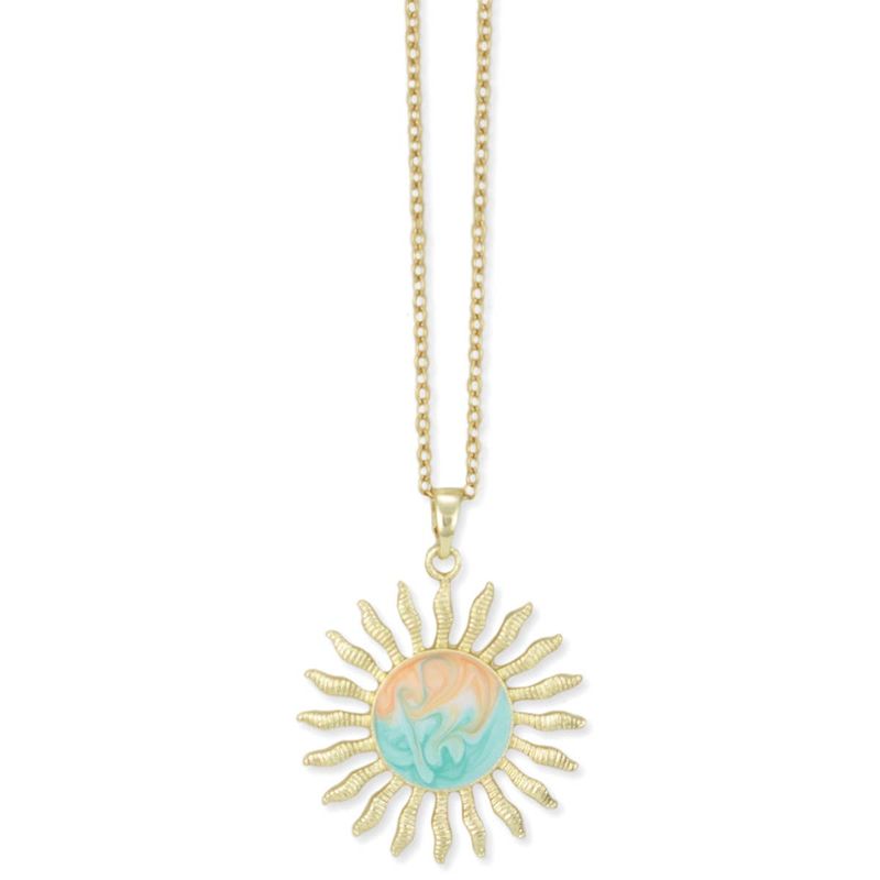 Beach Days Gold Enamel Sun Necklace