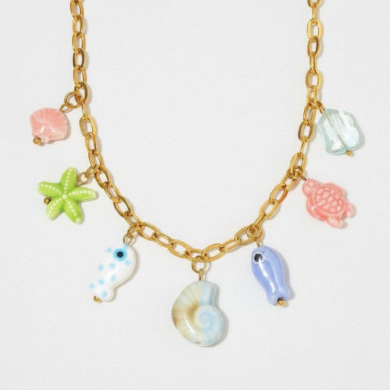 Colorful Ocean Fish Pendant Necklace