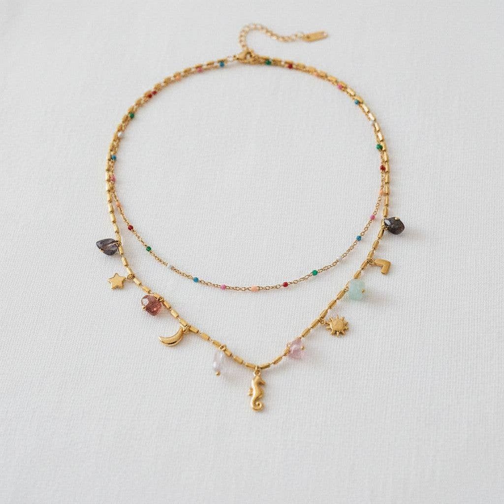 Elegant Pearl Necklace with Titanium Accents