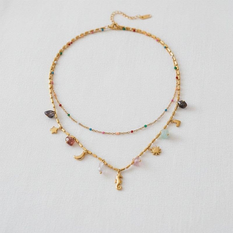 Elegant Pearl Necklace with Titanium Accents