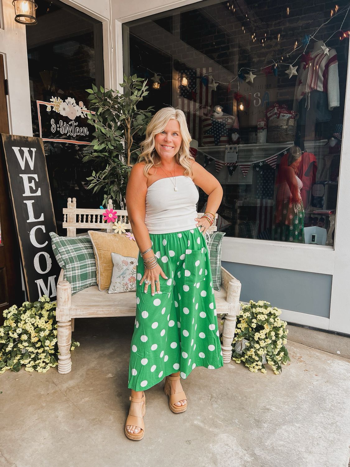 Polka Dot Wide Leg Pants