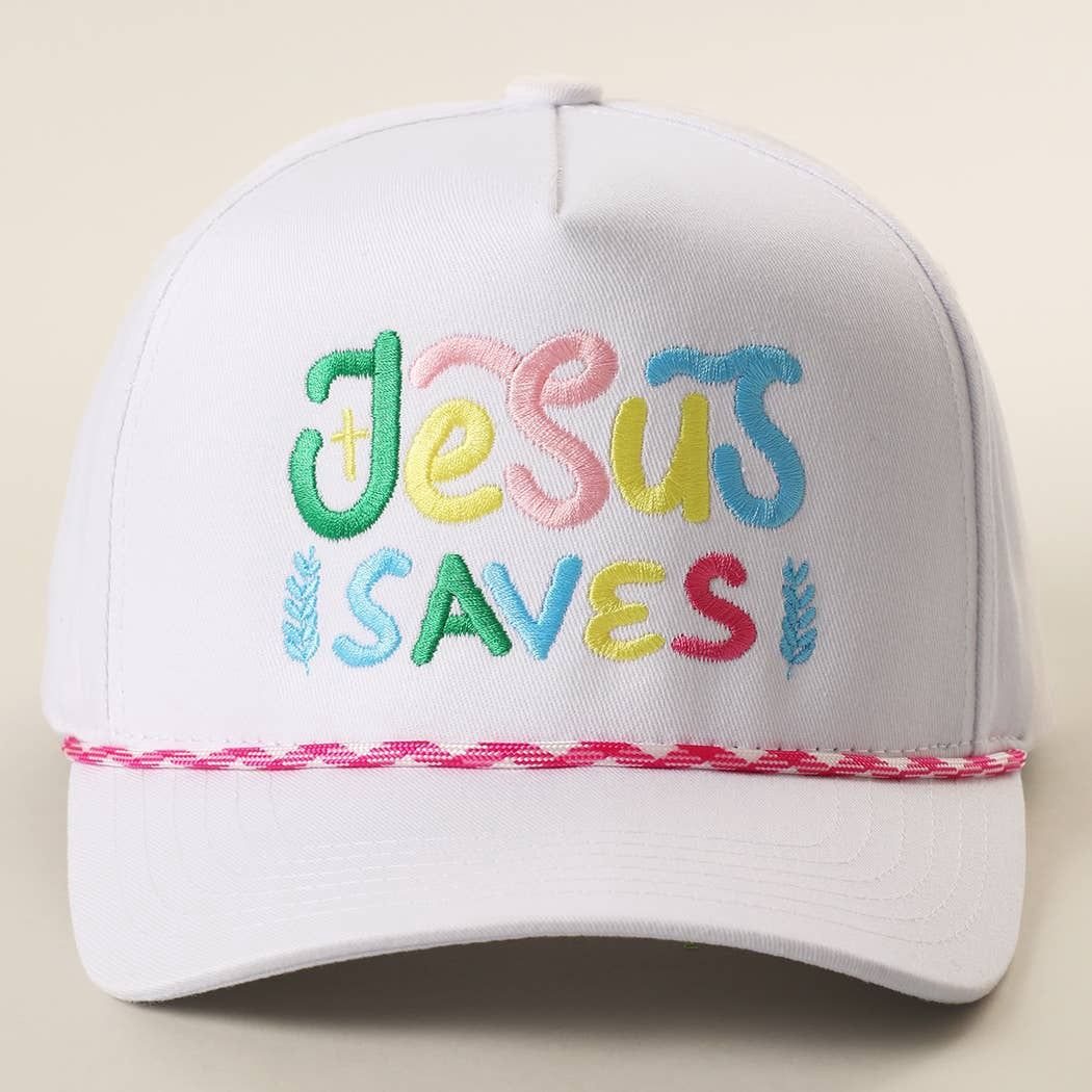 JESUS SAVES Embroidered Rope Trucker Hat, Size: ONE SIZE
