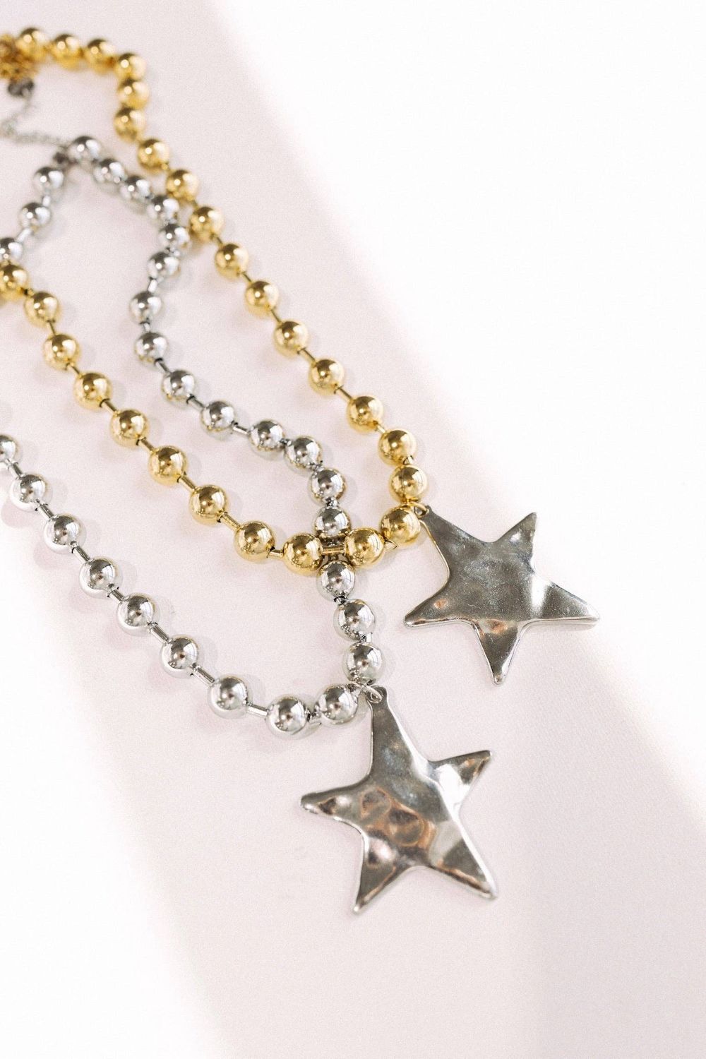 Barb &amp; Star Necklace  Gold Chain Silver Star