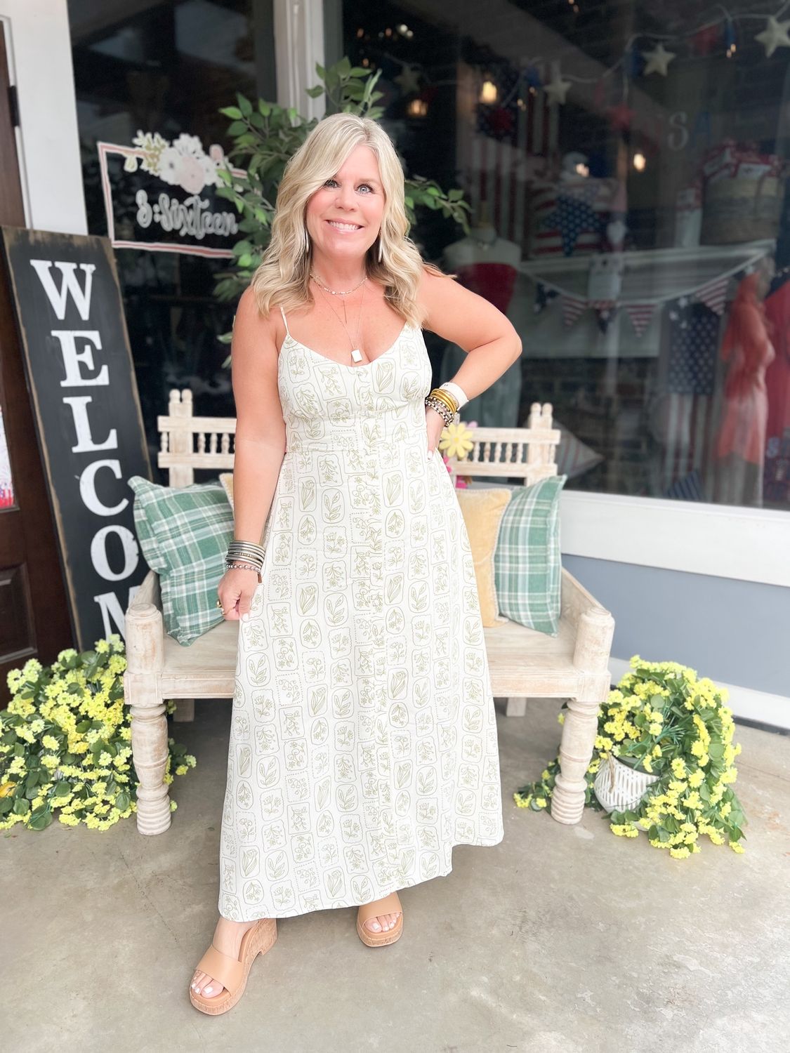Floral Tile Print Dress