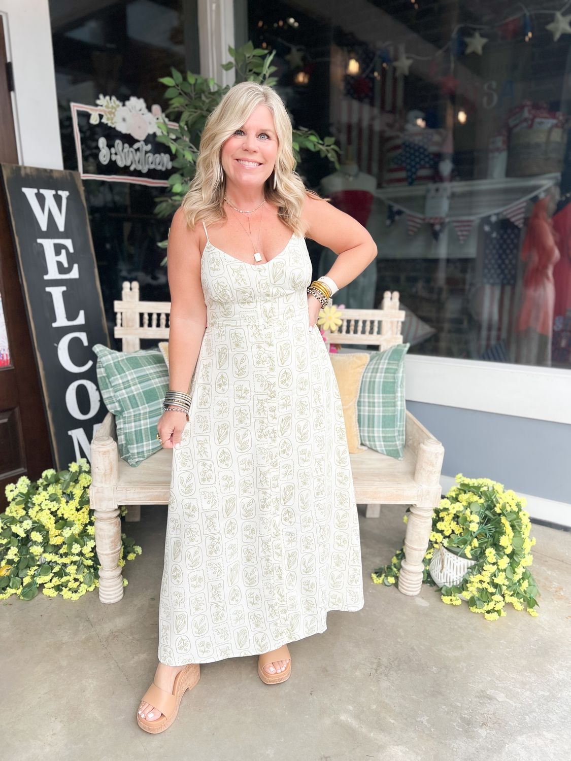 Floral Tile Print Dress