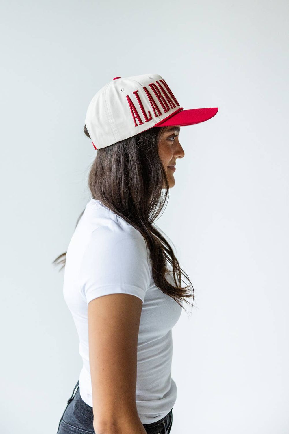 Alabama Saturday Stretch Canvas Trucker Hat, Color: CRIMSONIVORY, Size: O