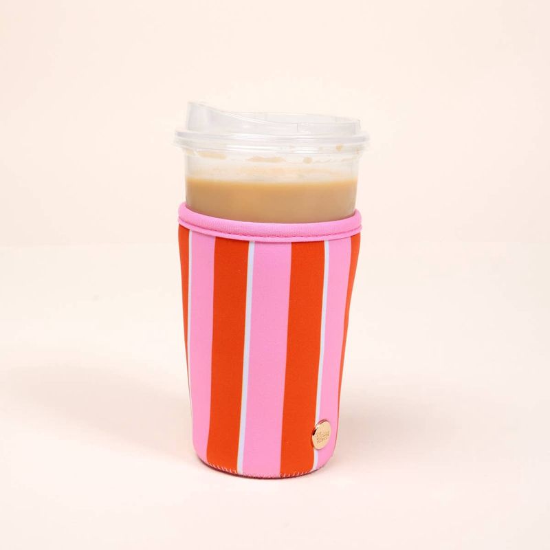 Sip Savvy Drink Sleeve–Large–Sicily Stripes Pink