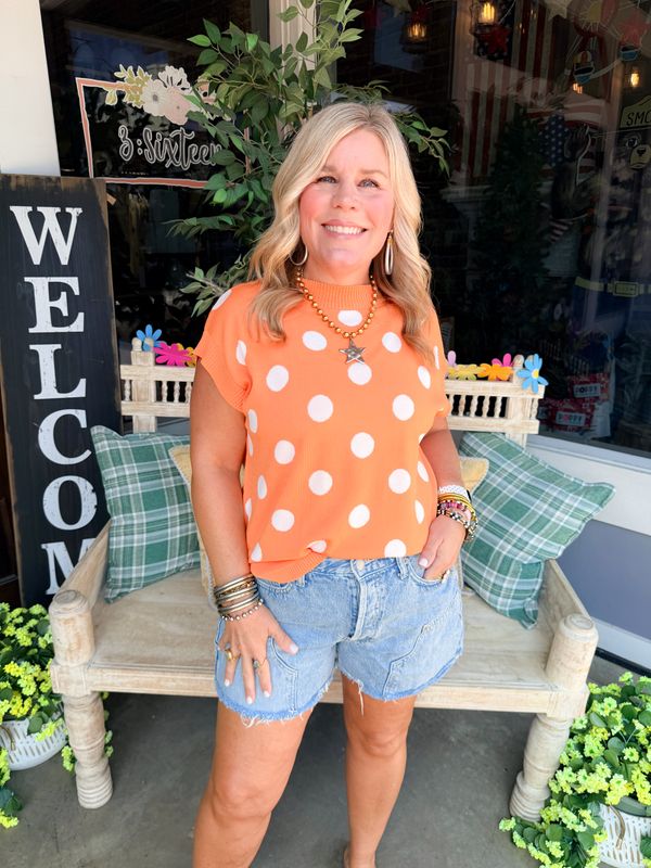 Gameday Polka Dot Sleeveless Knit Top