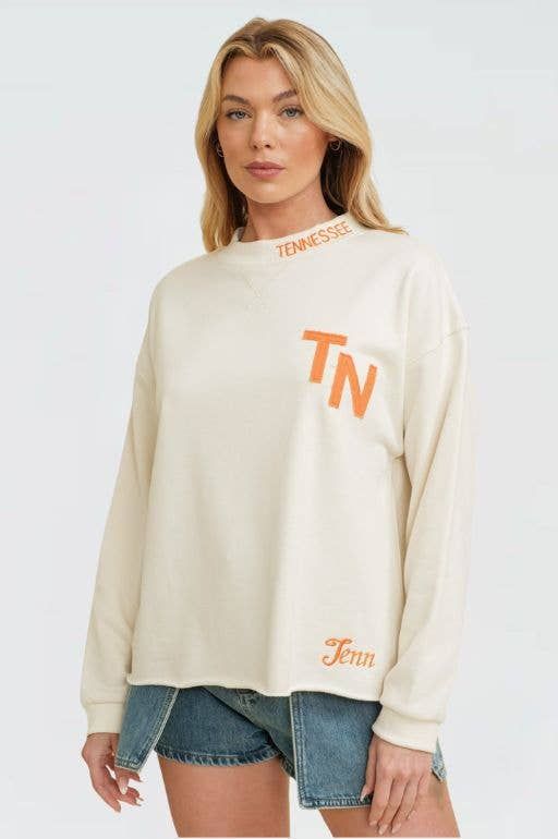 "TENN" PULLOVER SWEATER, Color: Cream, Size: S
