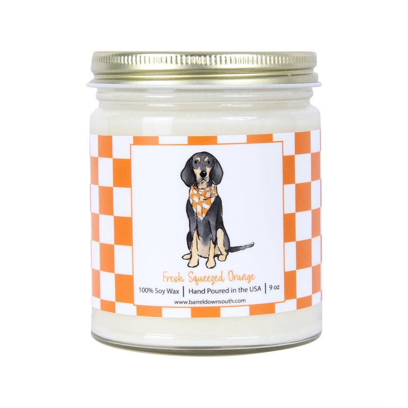 Bluetick Coonhound Checkerboard Candle