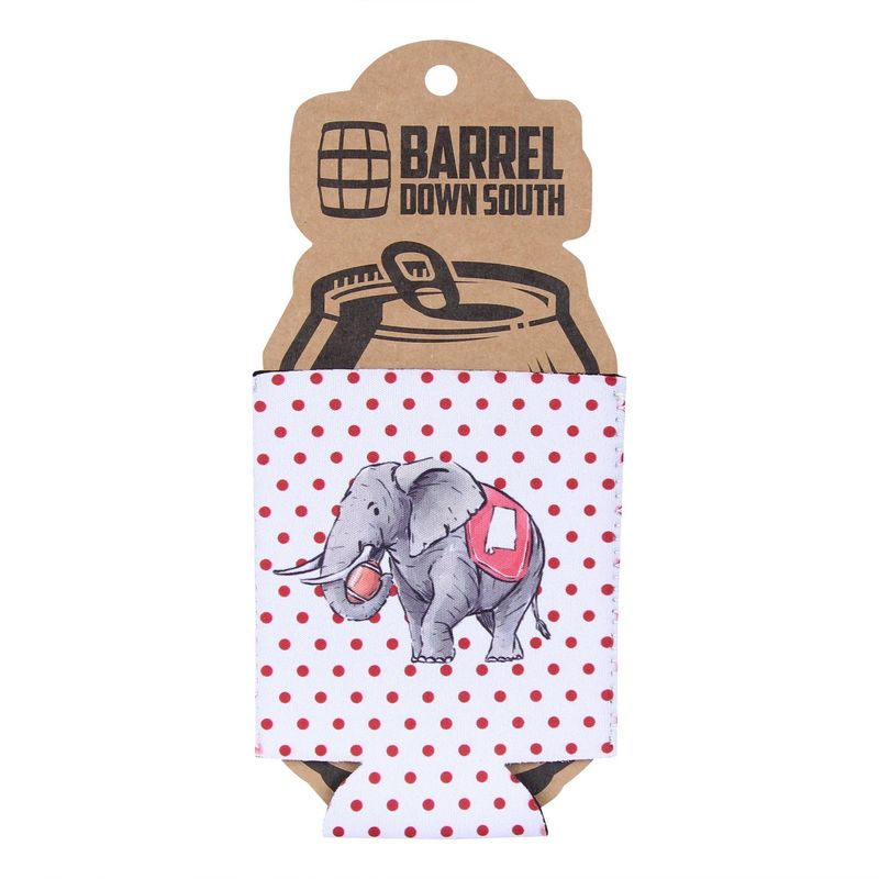 Red Polka Dot Elephant Can Cooler