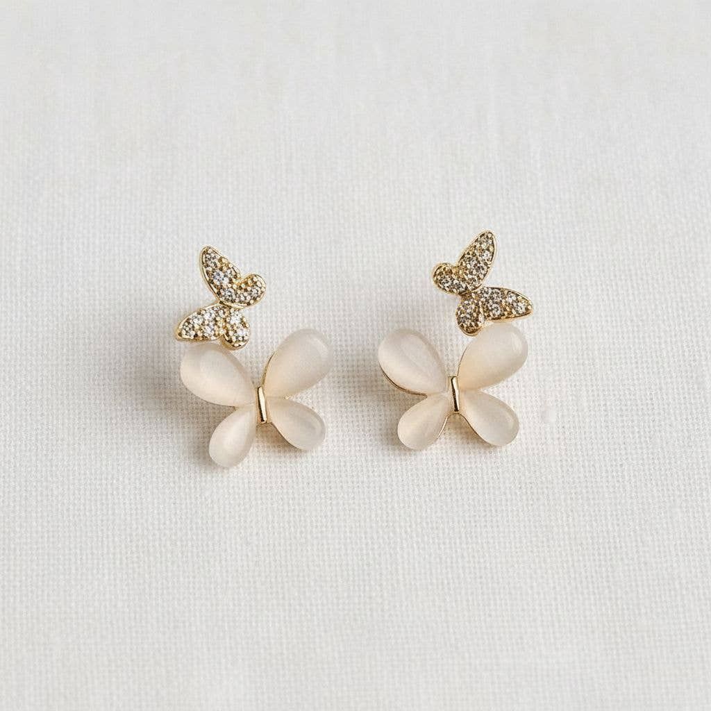 Elegant Butterfly Design Drop Earrings