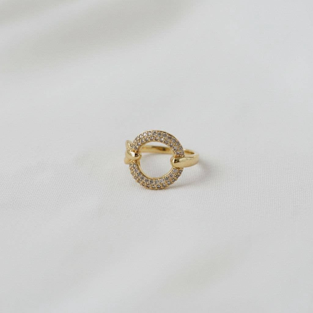 Artistic Geometric Adjustable Ring with Dazzling Stones