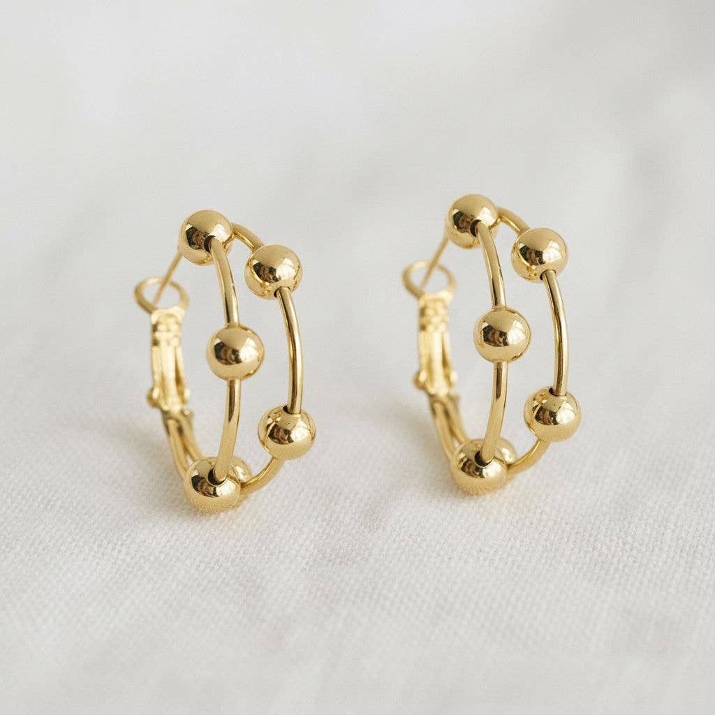 Vintage Geometric Double Circle Dangle Earrings