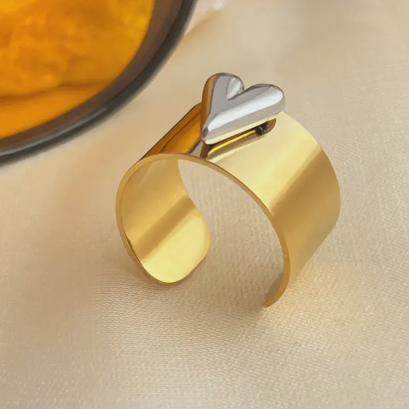 Ring Silver and Gold Heart, Color: Yellow Gold