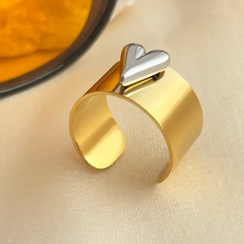 Ring Silver and Gold Heart, Color: Yellow Gold