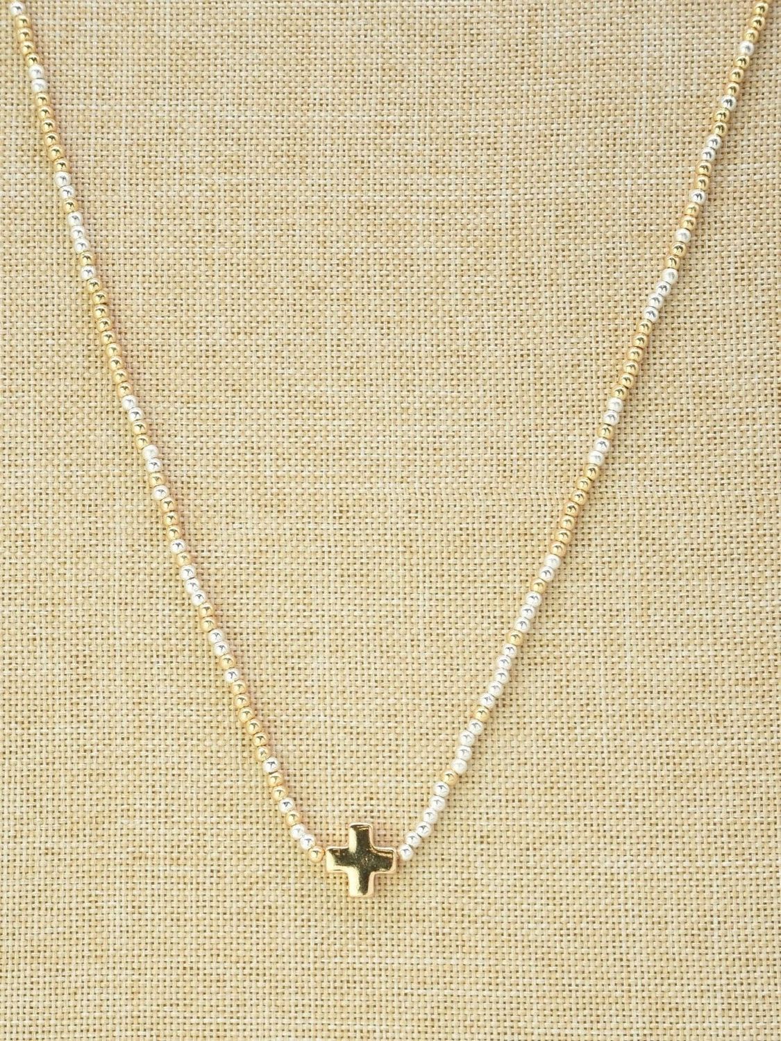 Cross Necklace, Color: Gold Silver