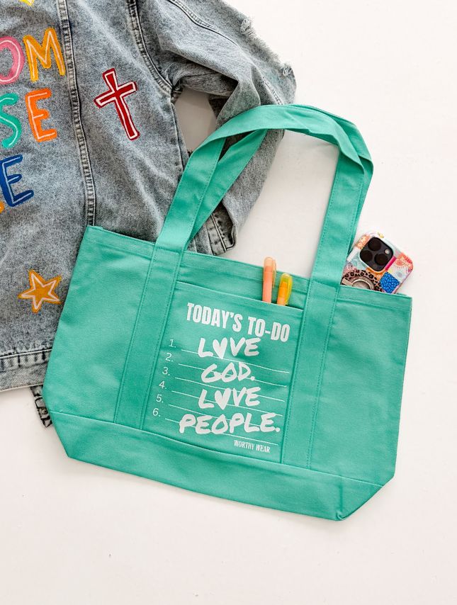 To-Do List Tote - Sea Green