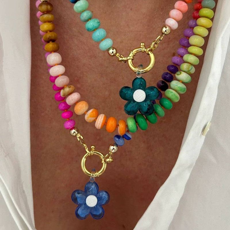 Bohemian Colorful Beaded Pendant Necklace