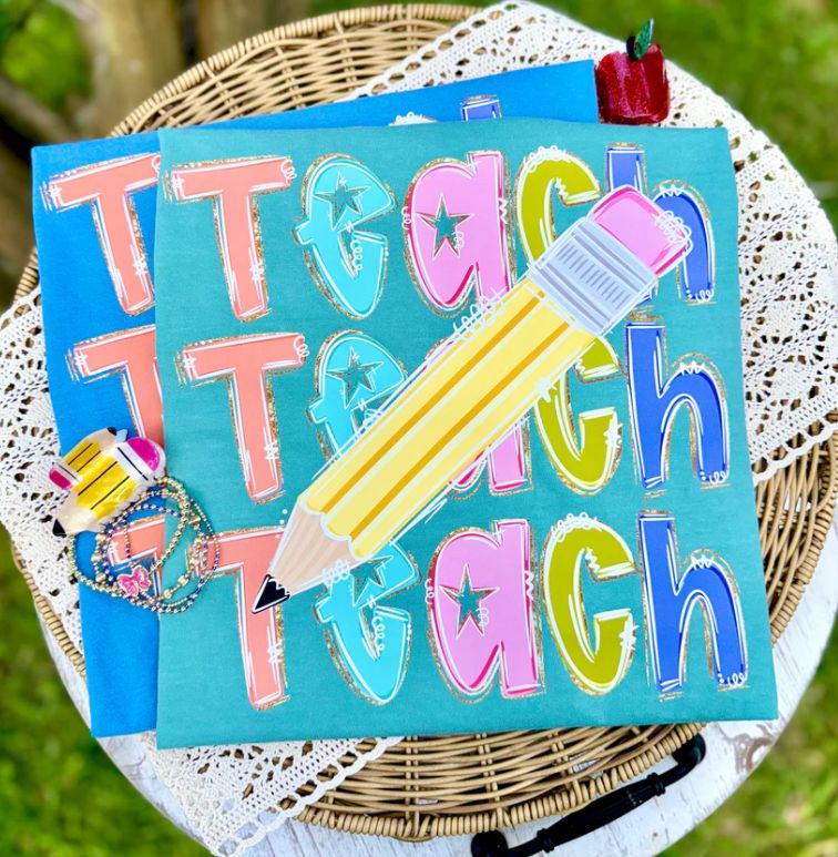 Teach Pencil Teacher Shirt