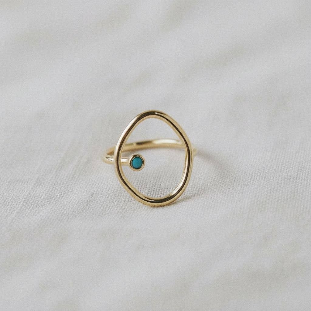Artistic Adjustable Blue Gemstone Ring
