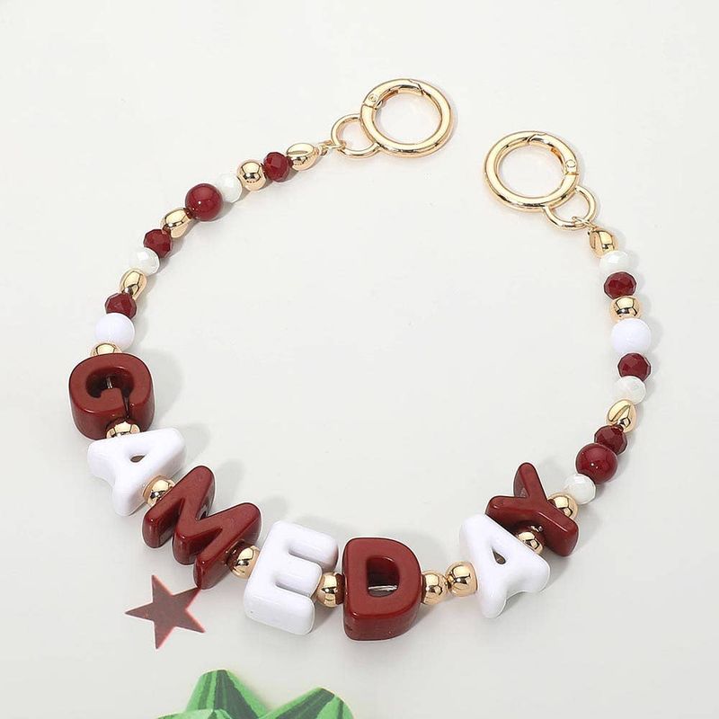GAME DAY Letter Beaded Bag Charm Chain